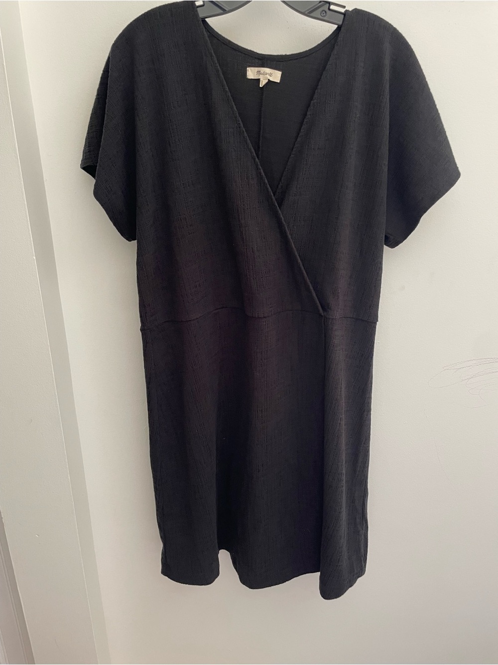 Madewell Black Short Sleeve Wrap Dress